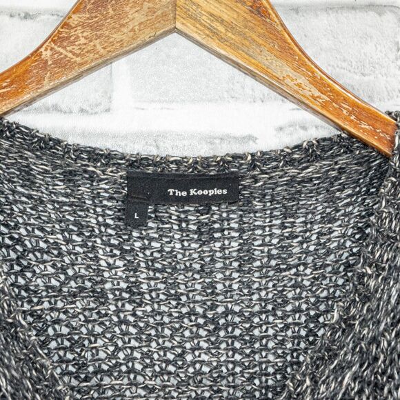 The Kooples Gray Linen Blend Zip Cardigan Sweater Women’s Large Knit - Picture 3 of 9